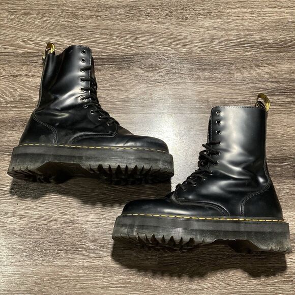 Dr. Martens Shoes - Dr. Martens Jadon Platform Black Leather Womens Boot Size 10